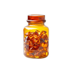 Amber-Colored Capsules in a Glass Bottle