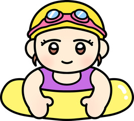 튜브타는 여자아이