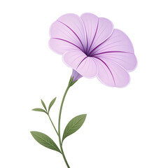 3D Icon, Minimalistic Petunia, isolated on a transparent background
