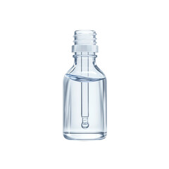 Clear Glass Bottle with Dropper Filled with Liquid