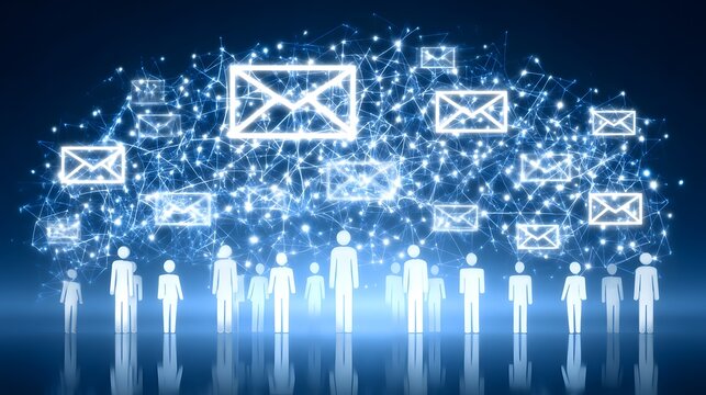 A laptop on a desk showcasing the process of direct selling projects sending bulk documents by email and managing an online network of customers and clients