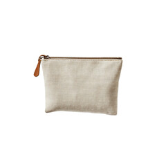 Beige Velvet Zipper Pouch, Cosmetic Bag, Travel Accessory