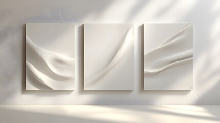 Pale gradient posters in light grey ecru and white tones
