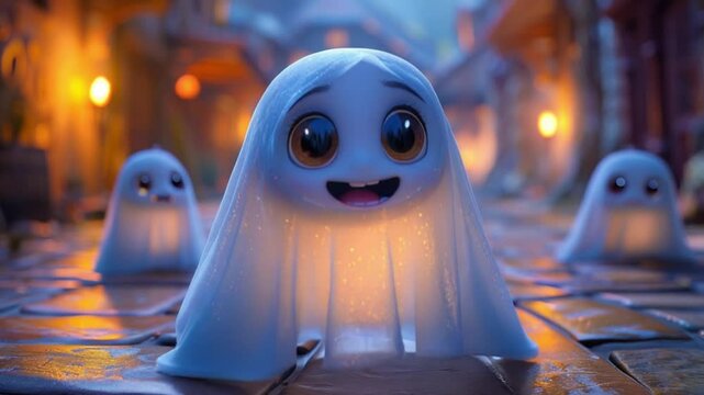 cute hellowen ghost characters