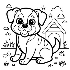 A dog stick together with 