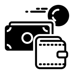 wallet icon, glyph icon style
