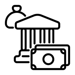 bank icon, line icon style