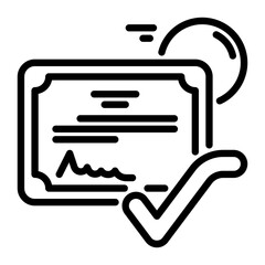 certificate icon, line icon style