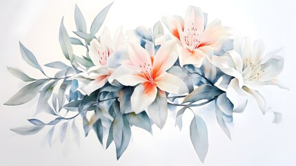 Elegant watercolor bouquet of pastel blooms
