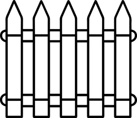 wood fence outline line art illustration, coloring book page