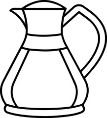 Jug outline line art illustration, coloring book page