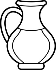 Jug outline line art illustration, coloring book page