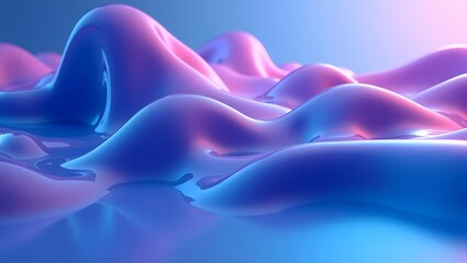 Obraz premium Abstract blue and purple backgrounds with soft, flowing waves create a smooth, silken texture with a liquid design