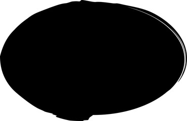 Oval brush painted ink. Grunge design elements
