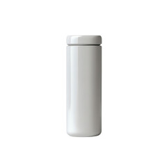 Blank White Cylindrical Container Mockup - Isolated on Black Background