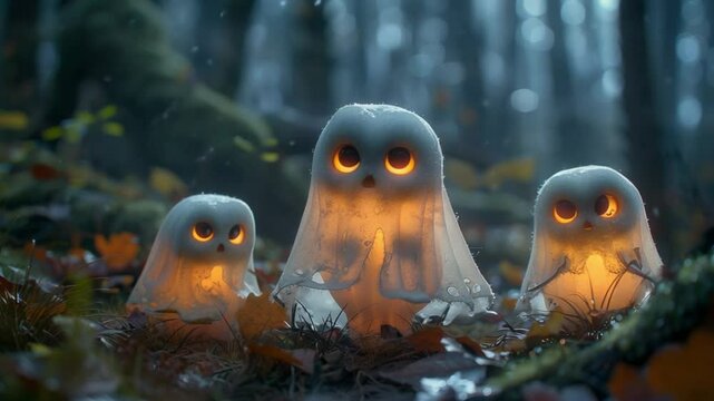 cute hellowen ghost characters