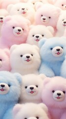 Fluffy pastel polar bear mammal cute toy.