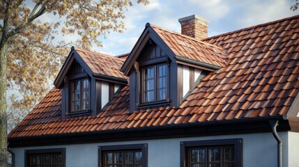 Stunning Autumnal Roofscape: A Rustic Home's Architectural Charm