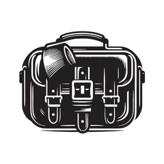 Black Color Belt Bag Silhouette Vector Illustration, Solid White Background. minimal vector design