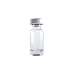 Empty Glass Vial with Silver Cap - Pharmaceutical Packaging Mockup