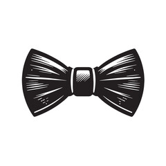 Black Color Bow Tie Silhouette Vector Illustration, Solid White Background. minimal vector design