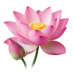 Cutout lotus flower on transparent background