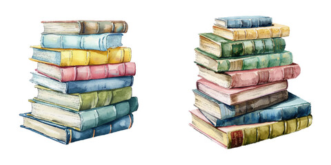 stack of books watercolor vector illustration © Dar