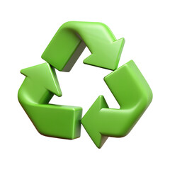 Obraz premium recycle symbol 3d icon illustration, transparent background