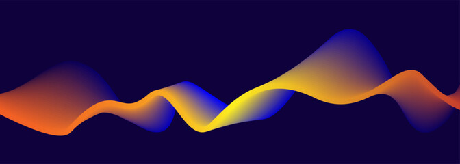 Futuristic particle wave. Abstract technology background. Big data visualization. 3d Widescreen. 3D.