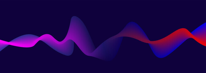 Futuristic particle wave. Abstract technology background. Big data visualization. 3d Widescreen. 3D.