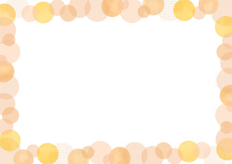 水彩のオレンジ色のお洒落なフレーム