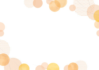 水彩のオレンジ色のお洒落なフレーム