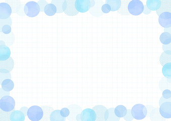 水彩の青色のお洒落なフレーム