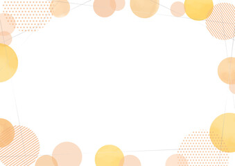 水彩のオレンジ色のお洒落なフレーム