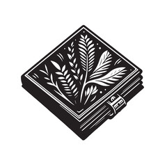 Black Color Pocket Square Silhouette Vector Illustration, Solid White Background. minimal vector design