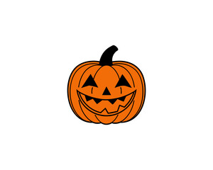 Funny Jack-O'-Lantern Halloween Pumpkin Illustration – Cartoon Vector for Fall Holiday Designs, Autumn, Kids Crafts, Party Graphics Spooky Decor,Seasonal Flyers, Posters & Greeting Cards.