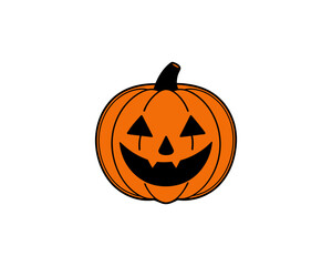 Funny Jack-O'-Lantern Halloween Pumpkin Illustration – Cartoon Vector for Fall Holiday Designs, Autumn, Kids Crafts, Party Graphics Spooky Decor,Seasonal Flyers, Posters & Greeting Cards.