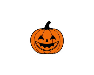 Funny Jack-O'-Lantern Halloween Pumpkin Illustration – Cartoon Vector for Fall Holiday Designs, Autumn, Kids Crafts, Party Graphics Spooky Decor,Seasonal Flyers, Posters & Greeting Cards.