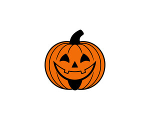 Funny Jack-O'-Lantern Halloween Pumpkin Illustration – Cartoon Vector for Fall Holiday Designs, Autumn, Kids Crafts, Party Graphics Spooky Decor,Seasonal Flyers, Posters & Greeting Cards.