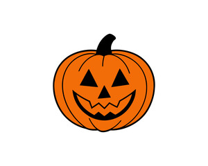 Funny Jack-O'-Lantern Halloween Pumpkin Illustration – Cartoon Vector for Fall Holiday Designs, Autumn, Kids Crafts, Party Graphics Spooky Decor,Seasonal Flyers, Posters & Greeting Cards.
