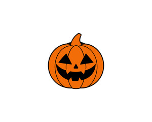Funny Jack-O'-Lantern Halloween Pumpkin Illustration – Cartoon Vector for Fall Holiday Designs, Autumn, Kids Crafts, Party Graphics Spooky Decor,Seasonal Flyers, Posters & Greeting Cards.