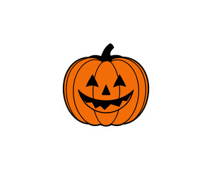 Funny Jack-O'-Lantern Halloween Pumpkin Illustration – Cartoon Vector for Fall Holiday Designs, Autumn, Kids Crafts, Party Graphics Spooky Decor,Seasonal Flyers, Posters & Greeting Cards.