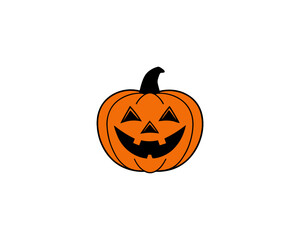 Funny Jack-O'-Lantern Halloween Pumpkin Illustration – Cartoon Vector for Fall Holiday Designs, Autumn, Kids Crafts, Party Graphics Spooky Decor,Seasonal Flyers, Posters & Greeting Cards.