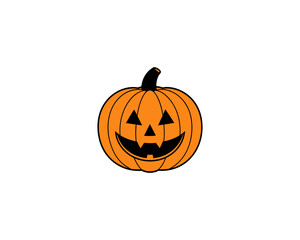 Funny Jack-O'-Lantern Halloween Pumpkin Illustration – Cartoon Vector for Fall Holiday Designs, Autumn, Kids Crafts, Party Graphics Spooky Decor,Seasonal Flyers, Posters & Greeting Cards.