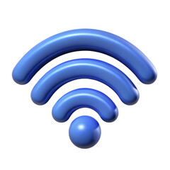 wifi signal 3d icon illustration, transparent background