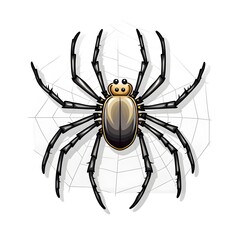 Obraz premium Professional Spider Web Sticker Illustration on White Background for Halloween Design