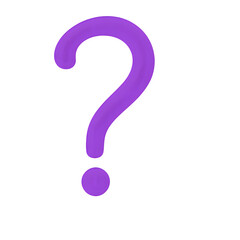 Purple question mark icon on black background, abstract symbol for help, inquiry, and curiosity concept