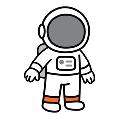 astronaut icon for kids coloring book 