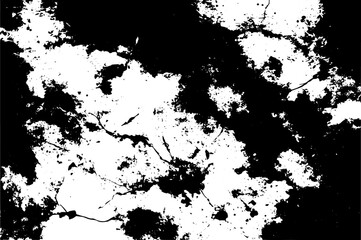 Grunge Black Ink Splatter Texture on White Background