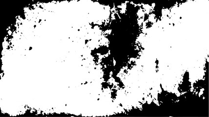 Obraz premium Grunge Black Ink Frame with Abstract Splash Texture on White Background